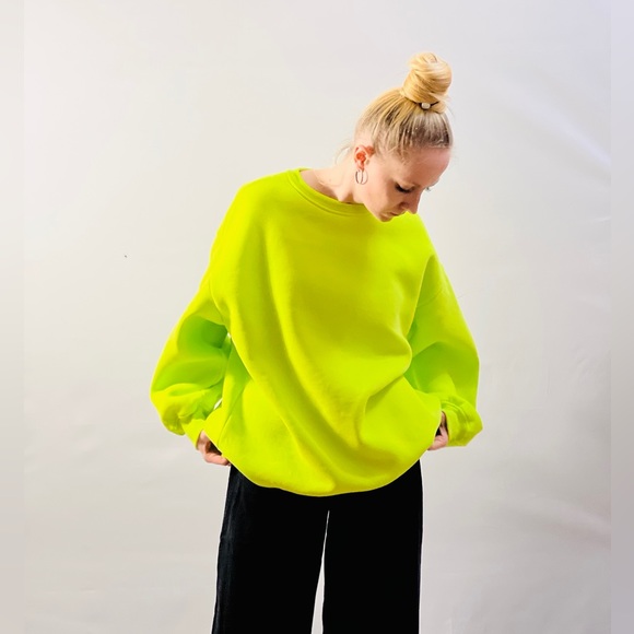 Woman drop shoulder crewneck sweatshirt,hoodie cotton - Picture 1 of 10